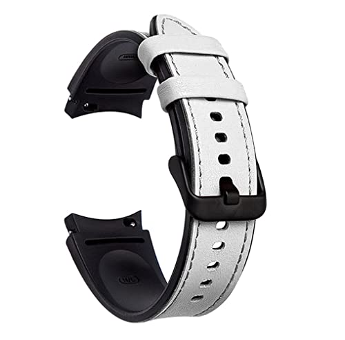PINHEN Armband kompatibel mit Samsung Galaxy Watch 6 & 5 & 4 40mm 44mm / Watch 5 Pro/Galaxy Watch 4 Classic 46mm 42mm,Keine Lücken Leder mit Silikon Ersatzarmband Bänder Strap Armband von PINHEN
