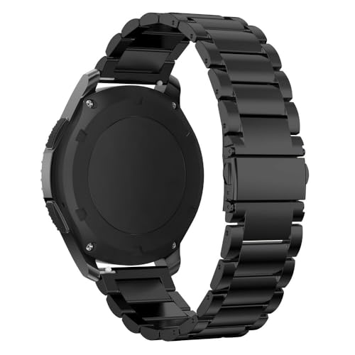 PINHEN Armband Kompatibel mit Galaxy Watch 3 45mm,22mm Metall Edelstahl Armband für Huawei Watch GT 3 46mm/Garmin Vívoactive 4(Black) von PINHEN
