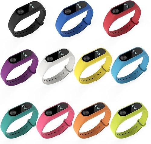 PINHEN Kompatibel mit Xiaomi Mi Band 2 Armband,Silikon Ersatz Uhrenarmband Bracelet Handgelenk Band Gurt für Mi Band 2 Smart MiBand Ersatz-Zubehör (11 Pcs) von PINHEN