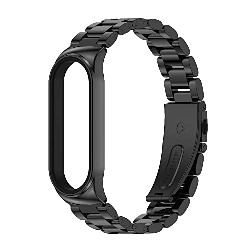 PINHEN Kompatibel mit Xiaomi Mi Band 6 Armband - Edelstahl Metall Trageschlaufe Ersatz für Xiaomi Smart Band 6/5/4/3 Smart MiBand Zubehör mit Metallrahmen von PINHEN