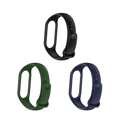 PINHEN Kompatible für Xiaomi Mi Band 7 Armband -Silikon Ersatz Fitness Ersatzband und Uhrenarmband Sportarmband für Xiaom Mi Band 7/6/5 (3 Pack) von PINHEN
