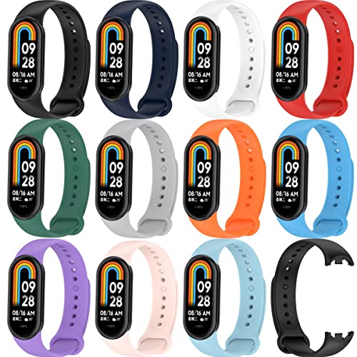 PINHEN Kompatible mit Xiaomi Mi Band 8 Armband - Silikon Ersatz Fitness Ersatzband und Uhrenarmband Sportarmband für MiBand 8 von PINHEN