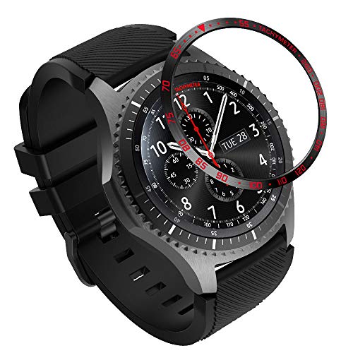 PINHEN Lünettenring Kompatibel mit Galaxy Watch 46mm - selbstklebende Abdeckung Anti Kratzer Aluminium Metall Lünettenring Schutz für Galaxy Gear S3 Frontier/Classic/Galaxy Watch 46mm (05) von PINHEN
