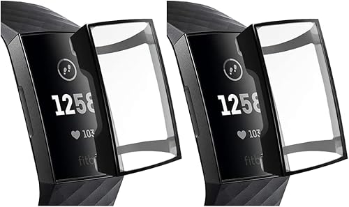 PINHEN Schutzhülle Kompatibel mit Fitbit Charge 4 / Charge 3 Schutzfolie Hülle,TPU Ultradünner Stoßfestes Vollschutz Gehäuse Schutz Hülle für Fitbit Charge 4/Charge 3/Charge 3 SE von PINHEN