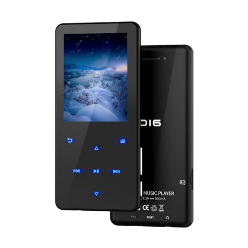 PINHUI 64GB MP3 Player Bluetooth 5.3 Sport Musik-Player HiFi Verlustfreier Ton Walkman Eingebauter HD-Lautsprecher, Video, Sprachaufnahme, FM-Radio, E-Book-Reader von PINHUI