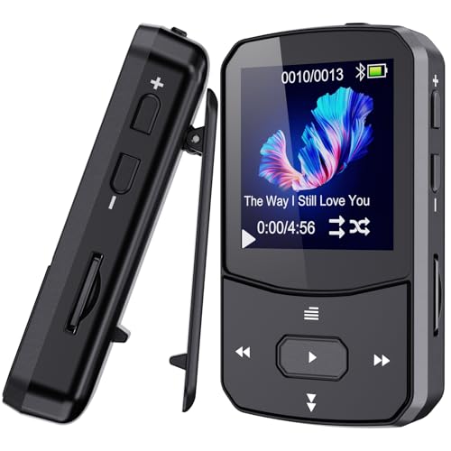 64GB MP3 Player Bluetooth 5.3 mit Clip, Mini Sport Musik Player mp3 -Player, unterstützt bis 128GB SD Karte, mit unabhängiger Lautstärketaste, mit 1,5 Zoll TFT Farbbildschirm,FM Radio, Schrittzähler 64GB MP3 Player Bluetooth 5.3 mit Clip, Mini Sport Musik Player mp3 -Player, unterstützt bis 128GB SD Karte, mit unabhängiger Lautstärketaste, mit 1,5 Zoll TFT Farbbildschirm,FM Radio, Schrittzähler von PINHUI