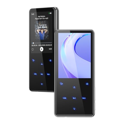 PINHUI MP3 Player mit Bluetooth 5.3, Tragbarer 64GB Musik Player mit integriertem Lautsprecher, Zufallswiedergabe, Video, eBook, Schrittzähler,FM-Radio, 2,4 Zoll großes Display,TF-Karte bis zu 128GB von PINHUI