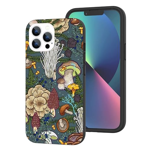 PINPNPZ Kompatibel mit iPhone 13 Pro Hülle - Natur Pflanze Pilz Wald Schutzhülle mit Einzigartigem Design für Frauen Mädchen Stoßfest Cover Case von PINPNPZ