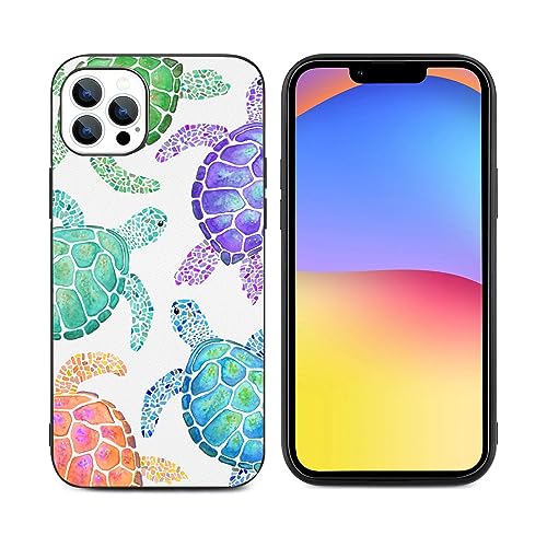 PINPNPZ Kompatibel mit iPhone 15 Pro Max Hülle, lustige bunte niedliche Schildkröte, iPhone-Hülle, Geschenk für Mädchen und Frauen, weiches TPU, schlanke, stoßfeste Schutzhülle von PINPNPZ