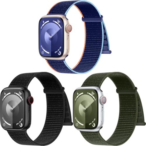PIOWNN 3 Stück Nylon Armband Kompatibel mit Apple Watch Armband 41mm 40mm 38mm 42mm 44mm 45mm 46mm 49mm Damen Herren, Klettverschluss Sport Loop Armband für iWatch SE Series 10 9 8 7 6 5 4 3 2 1 Ultra PIOWNN 3 Stück Nylon Armband Kompatibel mit Apple Watch Armband 41mm 40mm 38mm 42mm 44mm 45mm 46mm 49mm Damen Herren, Klettverschluss Sport Loop Armband für iWatch SE Series 10 9 8 7 6 5 4 3 2 1 Ultra von PIOWNN