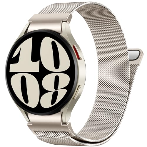 PIOWNN Metall Armband Kompatibel mit Samsung Galaxy Watch 7 6 5 4 Armband 44mm 40mm/Watch 6 Classic 47mm 43mm/Watch 5 Pro/Watch 4 Classic/FE, EIN-klick-Verbindung Loop Magnetisches Band, Polarstern von PIOWNN