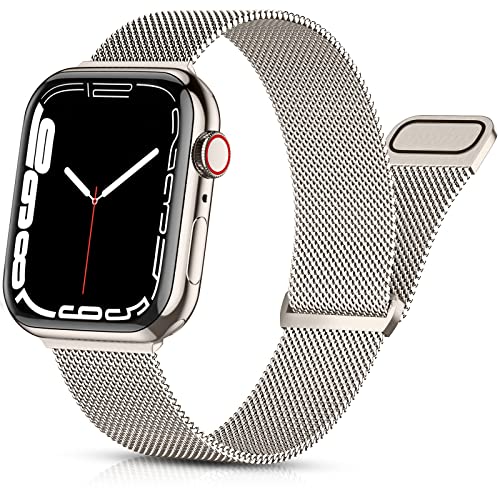 PIOWNN Metall Armband kompatibel mit Apple Watch Armband 40mm 38mm 41mm für Damen Herren, Edelstahl Mesh Ersatzarmband mit Magnetverschluss für iWatch 9 8 und Series 9 8 7 SE 6 5 4 3 2 1, Polarstern von PIOWNN