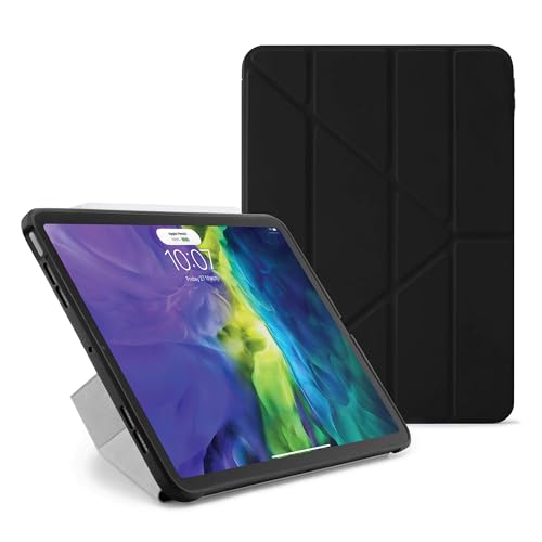Pipetto iPad Air 4 27,7 cm (10 Zoll) (2020) | 5-in-1 Schutzhülle mit Standfunktion | stoßfester TPU-Bumper | Apple Pencil 2 kompatibel zum Synchronisieren und Aufladen – Schwarz von PIPETTO