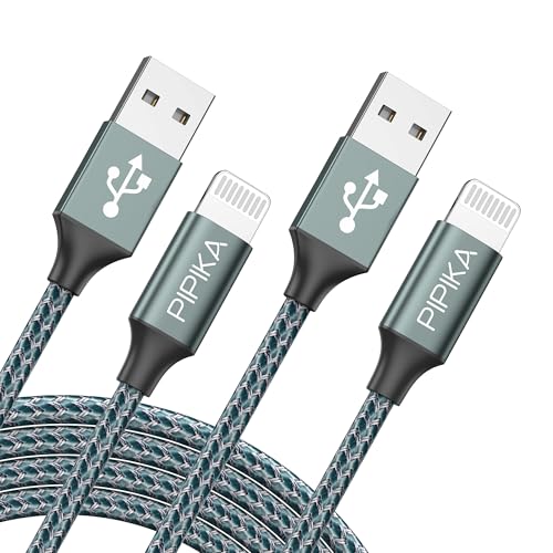 iPhone Ladekabel, Lightning Kabel [2Pack 0.5M+0.5M] Ladekabel iPhone Schnellladekabel MFi Zertifiziert Nylon USB Lightning Kabel für iPhone 14 13 12 11 Pro, X 8 7 6 6s Plus 5 SE-Grün von PIPIKA
