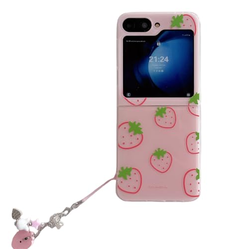 PIQIUZC Damen-Handyhülle für Samsung Galaxy Z Flip 6, süßes rosa Erdbeer-Kirsch-Muster, stoßfeste Schutzhülle mit Handkette, Erdbeere PIQIUZC Damen-Handyhülle für Samsung Galaxy Z Flip 6, süßes rosa Erdbeer-Kirsch-Muster, stoßfeste Schutzhülle mit Handkette, Erdbeere von PIQIUZC