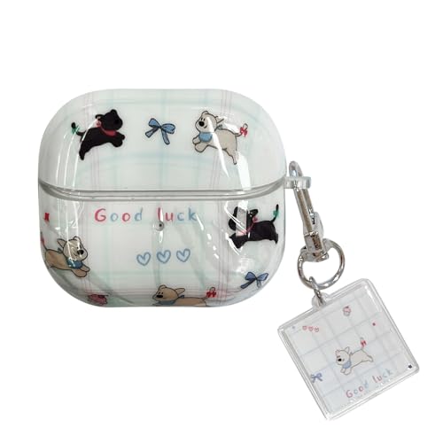 PIQIUZC Funny Case for Samsung Galaxy Buds 3/Buds 3 Pro, Cute Happy Little Dog Design IMD Shockproof Headphone Cases with Key Chain (Dog-A) von PIQIUZC