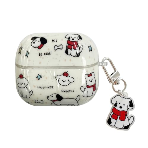 PIQIUZC Funny Case for Samsung Galaxy Buds 3/Buds 3 Pro, Cute Happy Little Dog Design IMD Shockproof Headphone Cases with Key Chain (Dog-B) von PIQIUZC