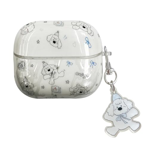 PIQIUZC Headset-Schutzhülle für Samsung Galaxy Buds 3/Buds 3 Pro, niedliches Cartoon-Hut, Welpen-Design, IMD-Ohrhörer-Schutzhülle (Hund) von PIQIUZC