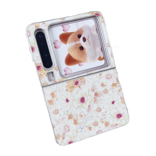 PIQIUZC Kompatibel mit Huawei Pura X, glänzendes süßes Blumendruck-Design, Pura X, Fallschutz, faltbare Handyhülle für Mädchen und Damen, Beige PIQIUZC Kompatibel mit Huawei Pura X, glänzendes süßes Blumendruck-Design, Pura X, Fallschutz, faltbare Handyhülle für Mädchen und Damen, Beige von PIQIUZC