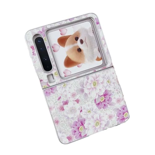 PIQIUZC Kompatibel mit Huawei Pura X, glänzendes süßes Blumendruck-Design, Pura X, Fallschutz, faltbare Handyhülle für Mädchen und Damen, Rosa PIQIUZC Kompatibel mit Huawei Pura X, glänzendes süßes Blumendruck-Design, Pura X, Fallschutz, faltbare Handyhülle für Mädchen und Damen, Rosa von PIQIUZC