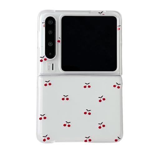 PIQIUZC Modische Hülle, kompatibel mit Huawei Pura X, niedliches Kirschmuster, Pura X, faltbar, stoßfeste Handyhülle für Mädchen und Frauen (ohne Kette) von PIQIUZC