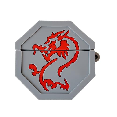 PIQIUZC Niedliche Cartoon-Tier-Kopfhörer-Schutzhülle für AirPods 4, Cartoon-Design, cooler Talisman, Jackie Chan, Abenteuer, lustige Schutzhülle (Drachen) von PIQIUZC