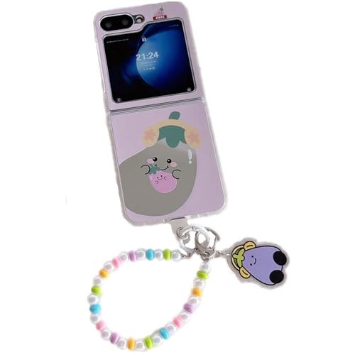 PIQIUZC Schutzhülle für Samsung Galaxy Z Flip 5, Kawaii-Design, Cartoon-Design, niedliches kreatives Spiegel-Design, für Galaxy Z Flip 6, schöne Frau und Mädchen (Z Flip 6, Aubergine) von PIQIUZC
