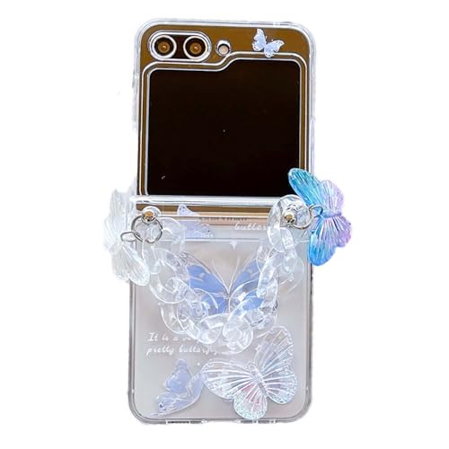 PIQIUZC Schutzhülle für Samsung Galaxy Z Flip 5, niedliches modisches Schmetterlingsmuster-Design mit Armband, faltbare Schutzhülle für Z Flip 5 PIQIUZC Schutzhülle für Samsung Galaxy Z Flip 5, niedliches modisches Schmetterlingsmuster-Design mit Armband, faltbare Schutzhülle für Z Flip 5 von PIQIUZC
