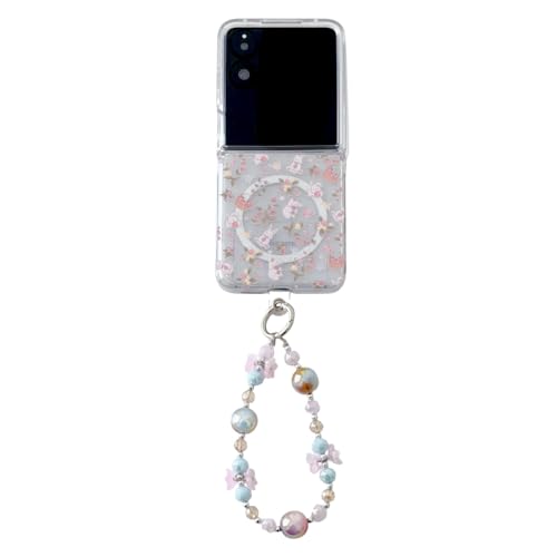 PIQIUZC Schutzhülle für Xiaomi Mix Flip, süßes Cartoon-Kaninchen-Blumendruck, TPU, kratzfest, stoßfest, Handyhülle für Xiaomi Mix Flip (ohne Halterung) von PIQIUZC