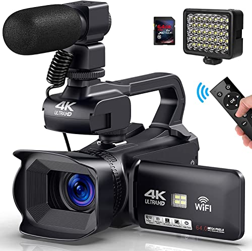 PITIKI Videokamera 4K Camcorder 64MP 60FPS 18X Digitalzoom HD Touchscreen Autofokus Vlogging Kamera für YouTube, WiFi Videokamera mit 4500mAh Akku, Stabilisator, Mikrofon und 2,4G Fernbedienung PITIKI Videokamera 4K Camcorder 64MP 60FPS 18X Digitalzoom HD Touchscreen Autofokus Vlogging Kamera für YouTube, WiFi Videokamera mit 4500mAh Akku, Stabilisator, Mikrofon und 2,4G Fernbedienung von PITIKI
