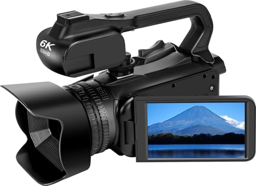 PITIKI Videokamera 6K Camcorder 64MP Vlogging Kamera mit Akku von PITIKI