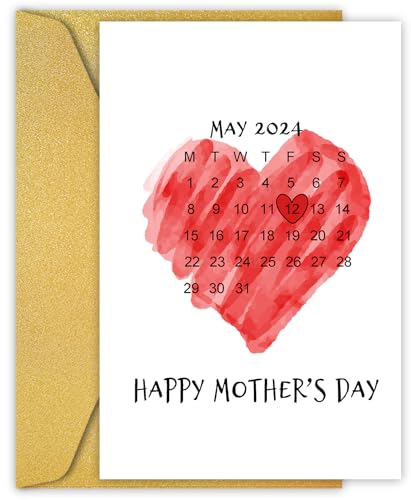 PIUST Muttertagskarte mit Datumskalender, Muttertagskarte für Mutter, niedliche Muttertagskalenderkarte (99) von PIUST