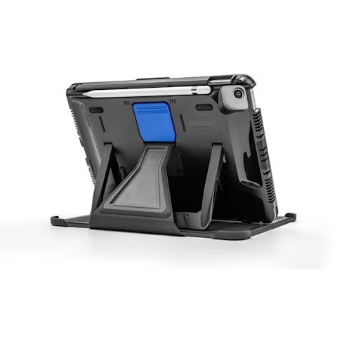 PIVOT A22A Atlas Tablet-Schutzhülle für iPad (10. Generation), 360-Grad-Schutz, für professionelle Piloten, allgemeine Luftfahrt, schwarzes Gehäuse / blauer Clip von PIVOT