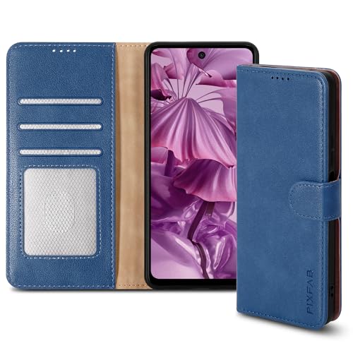 HMD Pulse Pro Plus Schutzhülle aus Leder, magnetisch, mit Kartenfächern und Ständer, Blau HMD Pulse Pro Plus Schutzhülle aus Leder, magnetisch, mit Kartenfächern und Ständer, Blau von PIXFAB