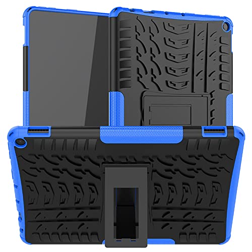 Schutzhülle für Amazon Fire HD 10 Tablet und Fire HD 10 Plus Tablet (10,1 Zoll Display) (11. Generation/2021), stoßfest, Hybrid-Hülle (robust), robuste Schutzhülle mit integriertem Ständer, Blau von PIXFAB