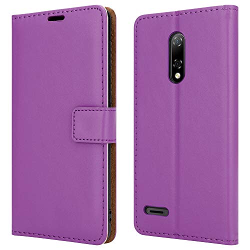 Schutzhülle für Ulefone Note 8P Note 8 Leder Magnetverschluss vollständiger Schutz BuchDesign BrieftaschenSchutzhülle [Kartenfächer] und [Ständer] für Ulefone Note 8P 2020 (55 Zoll) Violett von PIXFAB