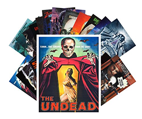 24 Postkarten Zombien Skeletons Undead Vintage Horror Movie Poster von PIXILUV