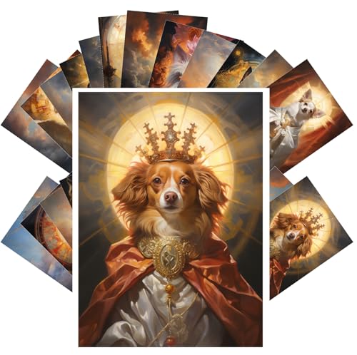 PIXILUV Divine Canines: Majestic Dogs Amidst Heavenly Skies - Ein Postkarten-Set aus ätherischer Schönheit und edlen Geistern von PIXILUV