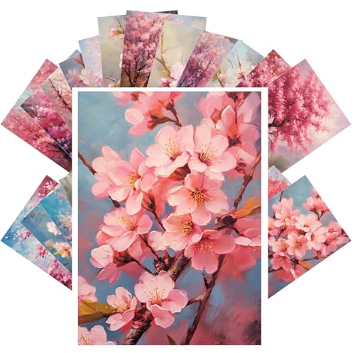 PIXILUV Enchanted Petals: A Serene Journey Through Cherry Blossom Trails, A Postcard Series Celebrating Spring 's Awakening in a Whirl of Pink Splendor and Painterly Tranquility von PIXILUV