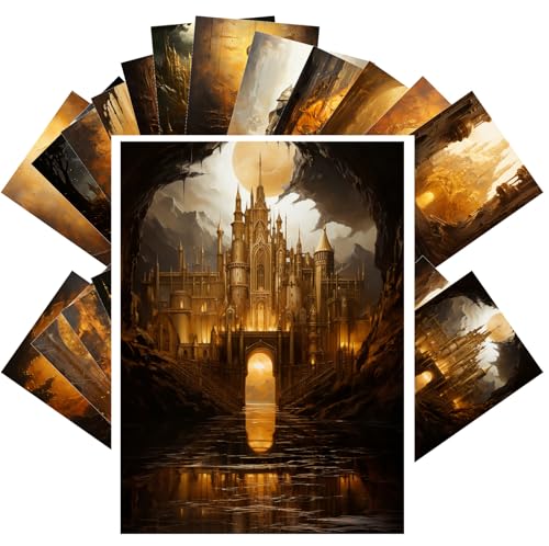 PIXILUV Golden Epoch: Krieger und Wanderers in antiken sonnenbeleuchteten Städten - Ein Postkarten-Set aus zeitlosen Abenteuern und Mythos von PIXILUV