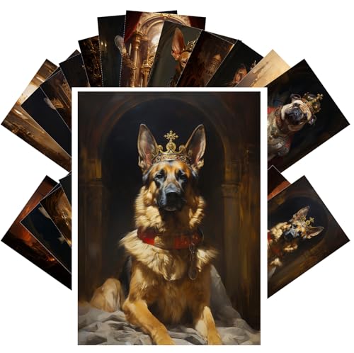 PIXILUV Sovereign Sentinels: Royal Dogs in Palatial Grandeur - Ein Postkarten-Set von Hundemonarchen und Königshallen von PIXILUV