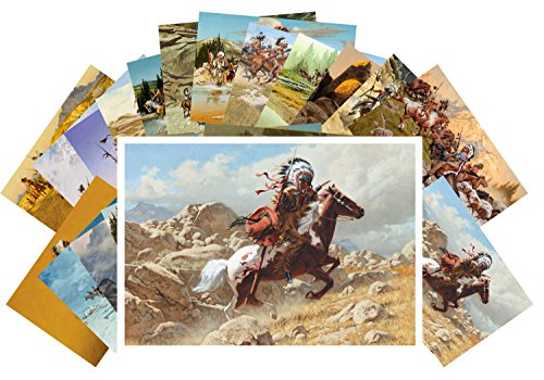 PIXILUV Wilderness Warriors - Eine Postkarten-Sammlung von Indianerreitern in der ungezähmten amerikanischen Landschaft von PIXILUV