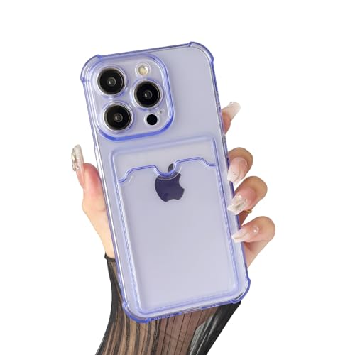 PIXIU Schutzhülle für iPhone 11, mit Kartenhalter, schmal, weiches TPU + verstärkter Eckenschutz, leicht, stoßfest, Schutzhülle für iPhone 11 6.1, Violett von PIXIU