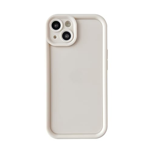 PIXIU Schutzhülle für iPhone 13, erhöhter Rand, Kameralinsenschutz, stoßfest, kratzfest, weiche Silikon-Handyhülle für Damen und Herren, Trend Single, Weiß von PIXIU