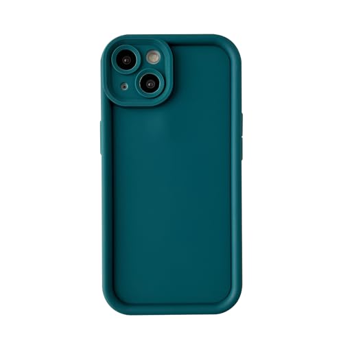 PIXIU Schutzhülle für iPhone 13, erhöhter Rand, Kameralinsenschutz, stoßfest, kratzfest, weiche Silikon-Handyhülle für Damen und Herren, Trend Single – Blau von PIXIU
