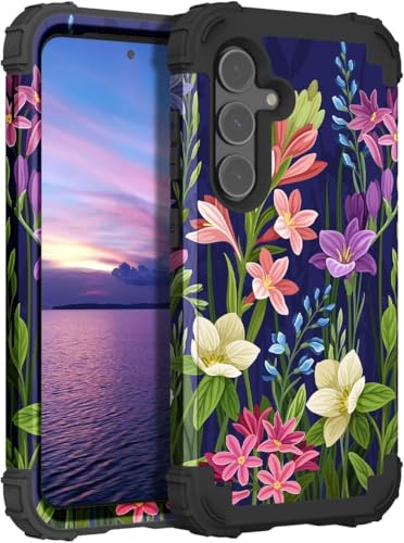 PIXIU Schutzhülle mit einzigartigem Blumenmuster, kompatibel mit Samsung Galaxy S25, strapazierfähig, doppellagig, stoßfest, Ganzkörper-Schutzhülle, robust, Hybrid-Schutzhülle für Damen, Mädchen PIXIU Schutzhülle mit einzigartigem Blumenmuster, kompatibel mit Samsung Galaxy S25, strapazierfähig, doppellagig, stoßfest, Ganzkörper-Schutzhülle, robust, Hybrid-Schutzhülle für Damen, Mädchen von PIXIU