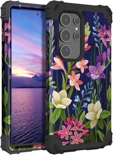 PIXIU Schutzhülle mit einzigartigem Blumenmuster, kompatibel mit Samsung Galaxy S25 Ultra, strapazierfähig, doppellagig, stoßfest, Ganzkörper-Schutzhülle, robust, Hybrid-Schutzhülle für Damen, Mädchen PIXIU Schutzhülle mit einzigartigem Blumenmuster, kompatibel mit Samsung Galaxy S25 Ultra, strapazierfähig, doppellagig, stoßfest, Ganzkörper-Schutzhülle, robust, Hybrid-Schutzhülle für Damen, Mädchen von PIXIU