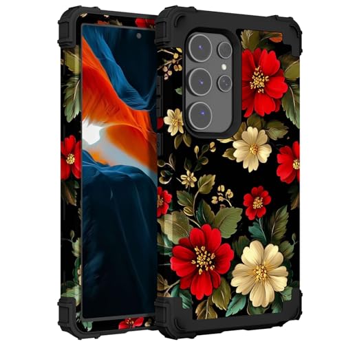 PIXIU Schutzhülle mit einzigartigem Blumenmuster, kompatibel mit Samsung Galaxy S25 Ultra, strapazierfähig, doppellagig, stoßfest, Ganzkörper-Schutzhülle, robust, Hybrid-Schutzhülle für Damen, Mädchen PIXIU Schutzhülle mit einzigartigem Blumenmuster, kompatibel mit Samsung Galaxy S25 Ultra, strapazierfähig, doppellagig, stoßfest, Ganzkörper-Schutzhülle, robust, Hybrid-Schutzhülle für Damen, Mädchen von PIXIU