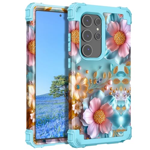 PIXIU Schutzhülle mit einzigartigem Blumenmuster, kompatibel mit Samsung Galaxy S25 Ultra, strapazierfähig, doppellagig, stoßfest, Ganzkörper-Schutzhülle, robust, Hybrid-Schutzhülle für Damen, Mädchen PIXIU Schutzhülle mit einzigartigem Blumenmuster, kompatibel mit Samsung Galaxy S25 Ultra, strapazierfähig, doppellagig, stoßfest, Ganzkörper-Schutzhülle, robust, Hybrid-Schutzhülle für Damen, Mädchen von PIXIU