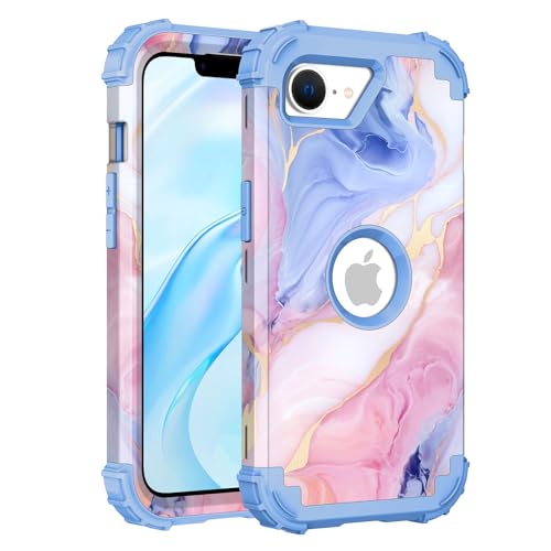 PIXIU Schutzhülle mit einzigartigem Blumenmuster, kompatibel mit iPhone 16e, 15,5 cm (6,1 Zoll), strapazierfähig, doppellagig, stoßfest, Ganzkörper-Schutzhülle, robust, Hybrid-Schutzhülle für Damen von PIXIU